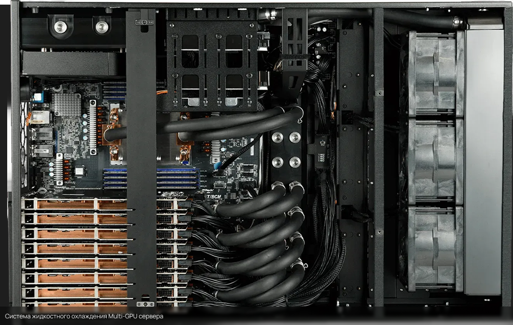 Система жидкостного охлаждения Multi-GPU сервера